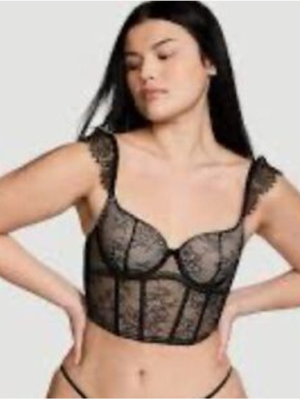 Victoria secret Dream Angels Lace Cap-Sleeve Corset Top